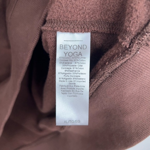Beyond Yoga Oversized Sweatshirt Brown Espresso Luxe Fleece Soft Neutral XL - Picture 8 of 11